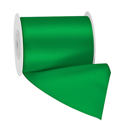 Image of Solid Color Double Faced Green Satin Ribbon 3 inch X 10 Yards, Ribbons Perfect for Crafts, Wedding Decor, Bow Making, Sewing, Gift Package Wrapping and More