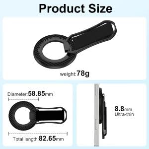 Image of ZORBES Magnetic Phone Grip Strap with 360 Degree Swivel Folding Kickstand, Universal Compatibility Metal Phone Stand Desk Support Detachable Holder for Smartphones