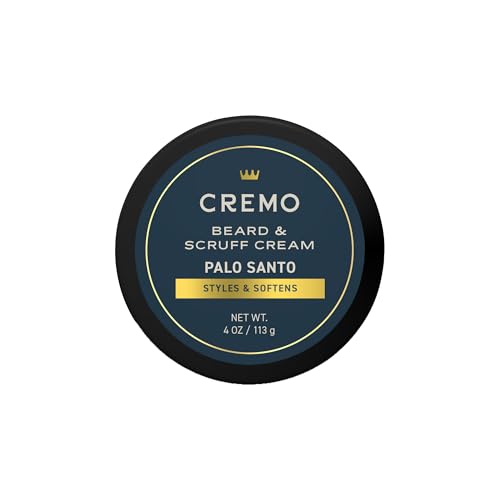 Cremo Beard & Scruff Cream, Palo Santo (Reserve Collection), 4 oz - Soothe Beard Itch, Condition and Offer Light-Hold Styling for Stubble and Scruff (Product Packaging May Vary)