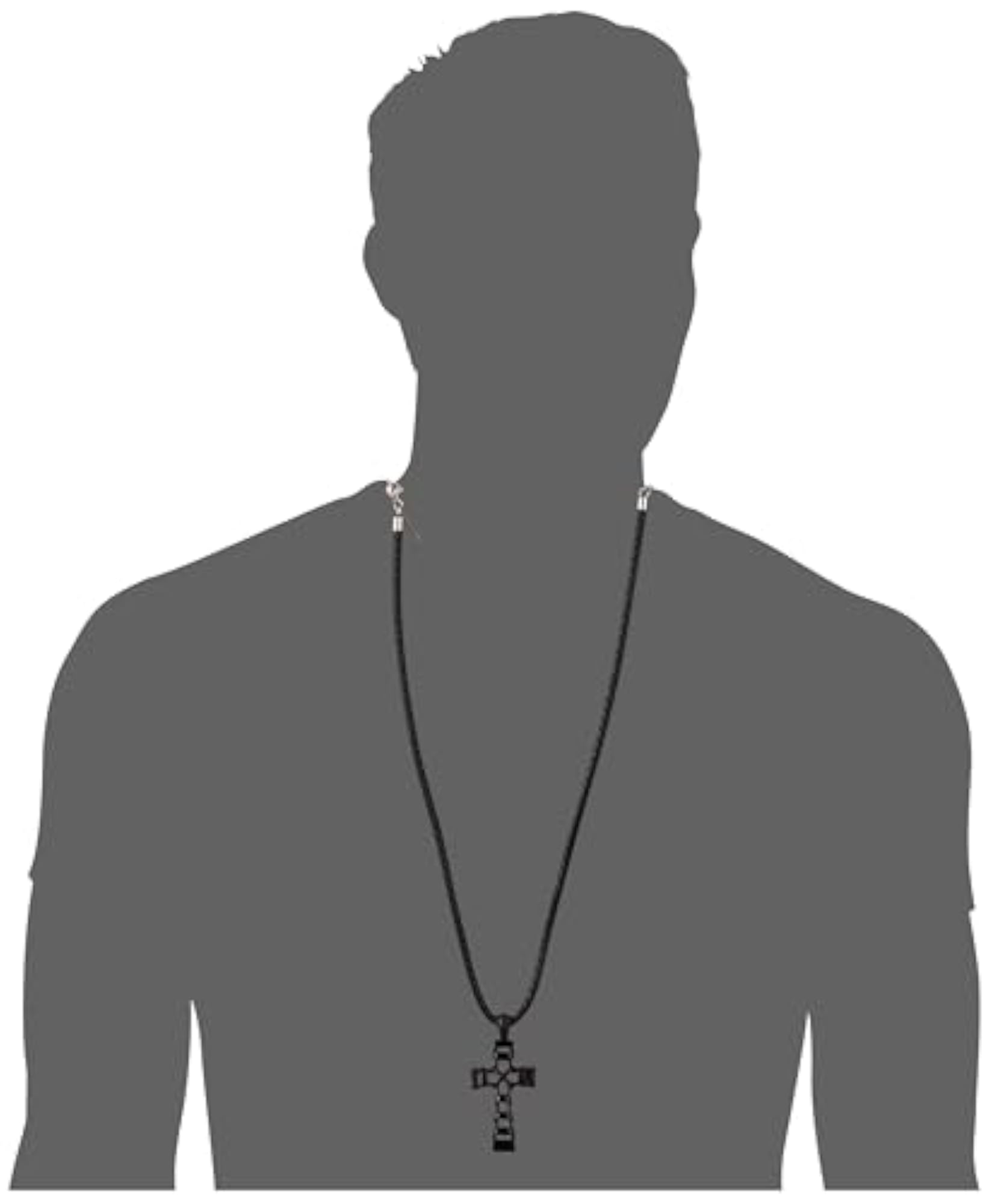 Men's Celtic King Black Pendant Necklace, Statement Style