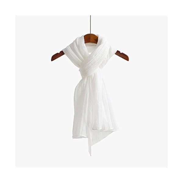 Jeelow Cotton Feel Scarf Shawl Wrap Soft Lightweight Scarves And Wraps For Men Women, White, Medium - Image 5