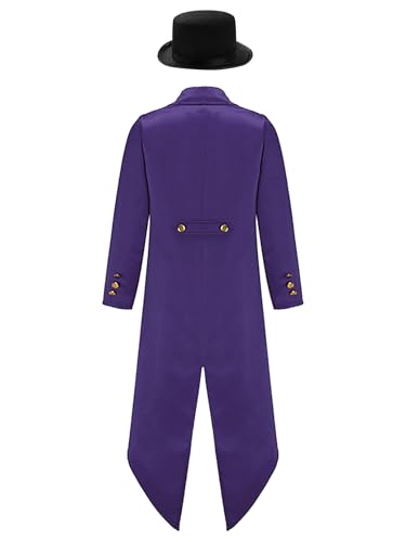 Choomomo Kids Medieval Steampunk Tuxedo with Hat Halloween Vampire Tailcoat Jacket Victorian Frock Coat2