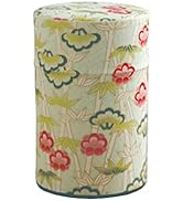 Japanisch Tee Dose 100g Traditionelles Yuzen Washi-Papier Made in Japan für Losen Tee mit Innende...