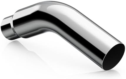 A-KARCK Elbow Exhaust Tip 4" Inlet, Chrome Tailpipe Tip with 4" Inlet 6" Outlet 23" Overall Length, Turn Down Exhaust Tip Chrome Structure for High Temperature Resistance