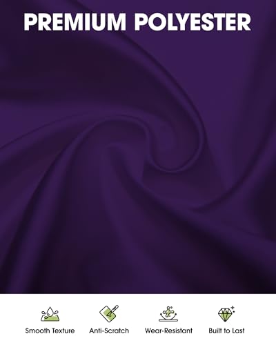 Image of Pureegg Rectangle Table Cloth 60 inch x 102 inch - Durable Polyester Tablecloth Offers Reusable & Washable Protection, Ideal for Outdoor Party, Picnic, Wedding, Banquet and Birthday, 2 Pack, Purple