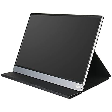TOMYEUS Portable Monitor 4K Portable Monitor 15.6'' FHD HDR IPS Portable Laptop Monitor With USB-C HDMI For PC Phone Mac Xbox PS4 Switch, With Smart Cover Monitor Cover