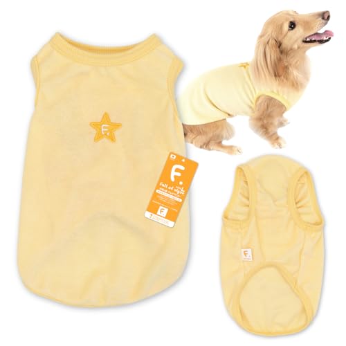 ダックス ワンポイント シンプル パイル タンクトップ 抜け毛対策 犬の服 フルオブビガー 8/イエロー DM