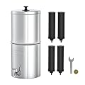 Waterdrop 1.5 Gallon Countertop Water Filtration System, NSF/ANSI 42&372 Certified Black Carbon Elements, Reduce Lead and Up to 99% Chlorine, for Home, RVing, Camping, Off-Grid ?4 Filters?