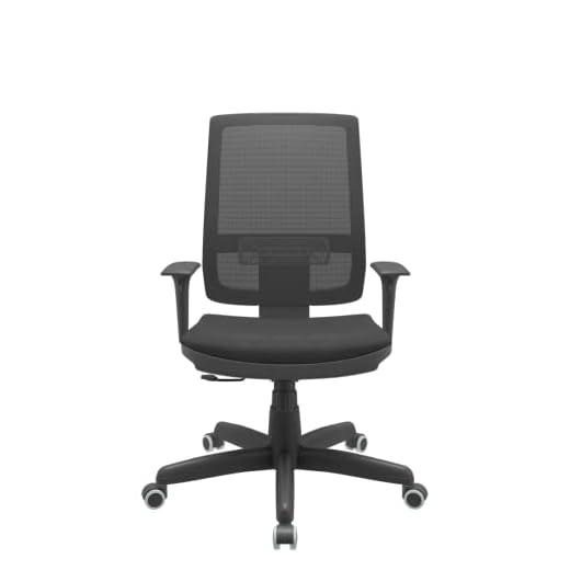 Cadeira Escritório Presidente Brizza com Mecanismo Relax Assento Crepe Plaxmetal Preta