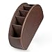 Londo Remote Control Holder with 5 Pockets - Store DVD, Blu-Ray, TV, Roku or Apple TV Remotes - PU Leather with Suede Lining - Slim, Compact Living or Bedroom Storage