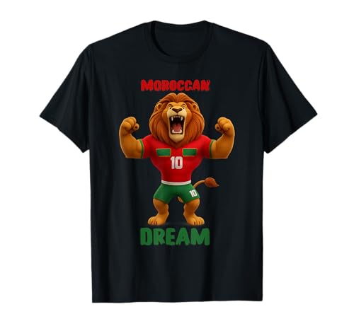 Lion Maroc Foot Numéro 10 Fierté Marocaine T-Shirt