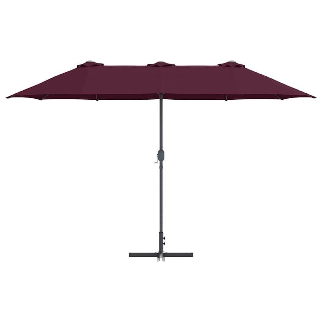 Parasol ogrodowy z poliestru i aluminium, z ręczną korbą, składany parasol na taras, do ogrodu, na balkon, ochrona przed słońcem i wiatrem