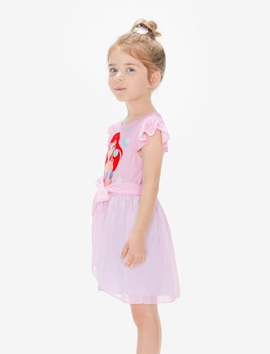 Image of Disney Princess Frozen Elsa Minnie Mouse Stitch Toddler Girl Romper With Skirt Overlay Summer Jumpsuit with Bow 2-6 Years