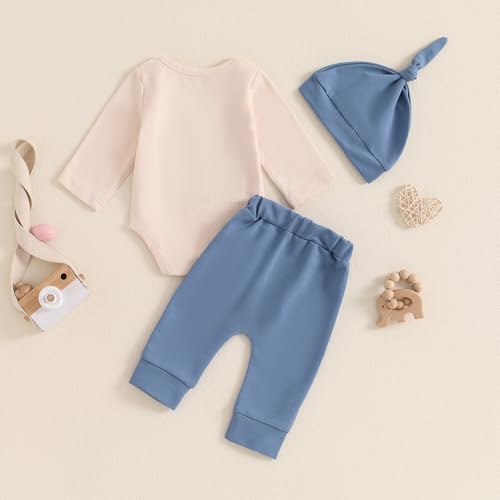 Aunties Bestie Baby Clothes Gender Neutral Unisex Funny Letter Bodysuit Romper Solid Leggings Pants Hat 3Pcs Outfits3