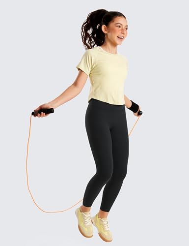 CRZ YOGA Girls Butterluxe Crossover Athletic Leggings - High Waist V Cross Kids Lounge Pants Yoga Active Dance Running Tights2