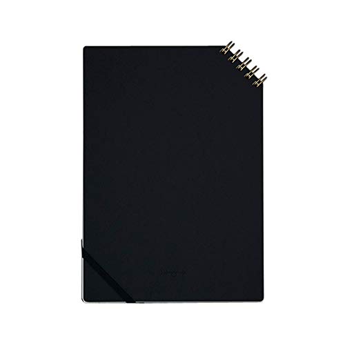 Cahier à anneaux japonais noir uni idéal pour s'organiser au bureau