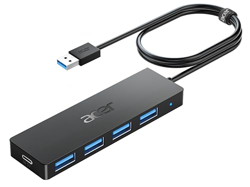 acer Hub USB 3.0 con 5 porte, Sdoppiatore Multi USB 3.0 Adattatore USB Alta...