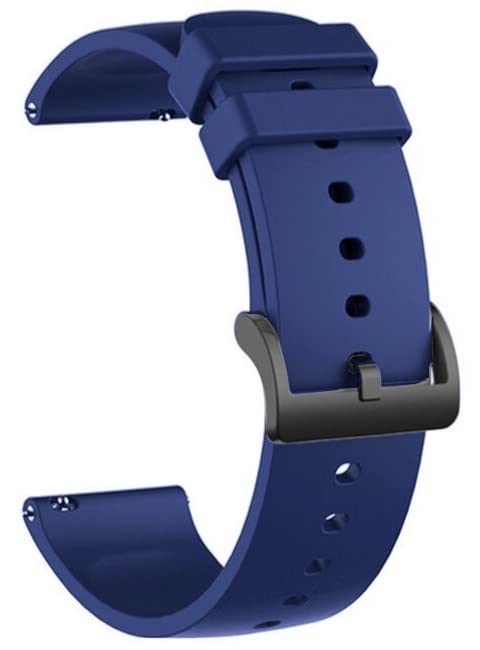 Image of 22mm Soft Silicone Smartwatch Strap /Band with Black Metal Buckle Strap for Smartwatch