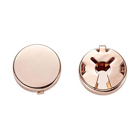 Buwei 1 Pair Brass Round Cuff Button Cover Cuff Links for Men's Wedding Formal Shirt Cover