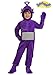 Toddler Tinky Winky Teletubbies Costume - Plush Purple Jumpsuit with Hood, Mitts, and Booties - Halloween Play Pretend 4T