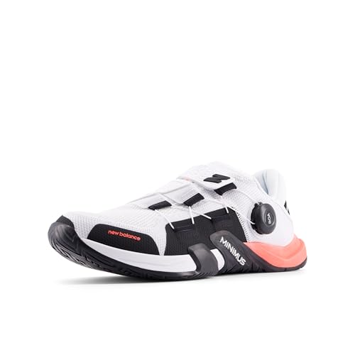 New Balance Men's Minimus TR V2 BOA Cross Trainer, White/Black/Urgent Red, 7.5 M