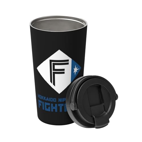 タンブラー 北海道日本ハムファイターズ 野球応援 コーヒーカップ 500ml 蓋付き 持ち手付き マグボトル 保冷 保温 ステンレス製 魔法瓶 水筒 直飲み 携帯マグ 車用 応援グッズ プレゼント