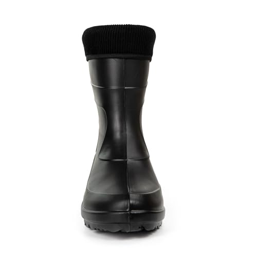 HEYO Damen Gummistiefel Halbhoch Regenstiefel Wasserdicht Gefüttert Stiefel Stiefeletten für Herbst Winter Jessy (Schwarz, EU Schuhgrößensystem, Erwachsene, Numerisch, M, 38)