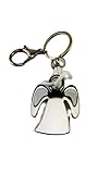 Design Engel Schlüsselanhänger Angel weiß/Silber Schutzengel Glücksbringer mit persönlicher Gravur