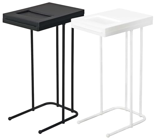 新輝合成 トンボ ユニード ゴミ箱 ゴミ袋 ホルダー L 蓋を開けずにごみを捨てられる ブラック ホワイト セット 幅23.5×奥行33.5×高さ55.5cm 蓋付き 分別 日本製（Amazon）
