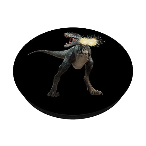 NEW YEAR'S EVE 2023 DECO SPARKLERS DINOSAUR WOMENS MENS KIDS PopSockets Swappable PopGrip, Black - Image 2