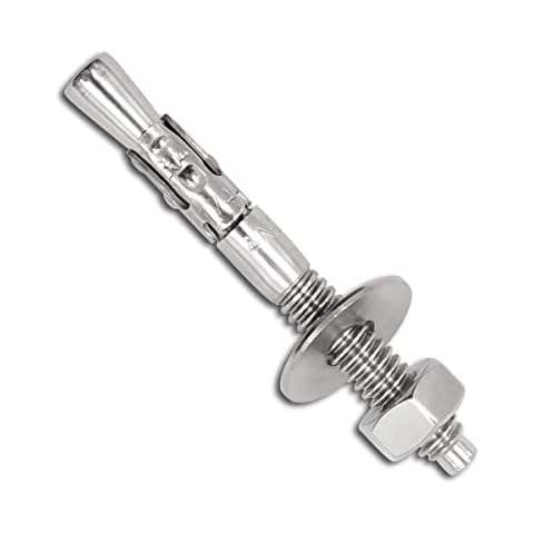 ini moni 1/4" x 2-1/4 inch Strong Wedge Anchor, Stainless Steel Screws and lag Bolts for Cement and Concrete only (5 pcs) Cover