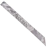Anderson's Silver and Black Prom Queen Sash, 3 Inches x 72 Inches
