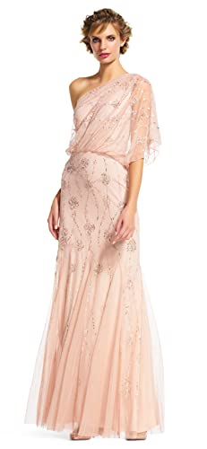 Image of Adrianna Papell Womens One Shoulder Beaded Dress