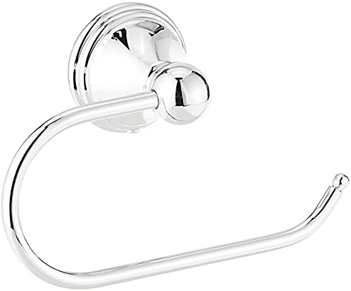 Moen Preston Collection Chrome Single Post Toilet Paper Holder, Wall Mounted Hanging Toilet Tissue Holder, DN8408CH