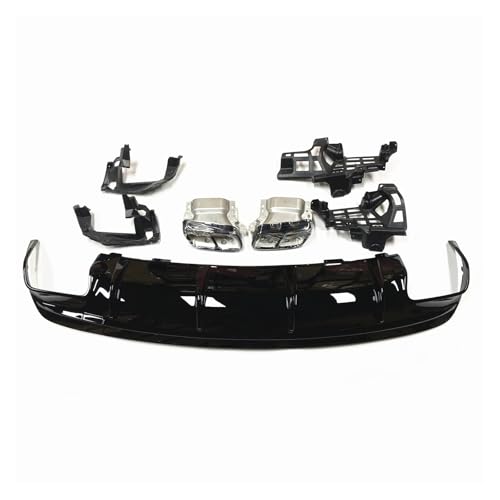 リアバンパーディフューザーリップ&フレームブラケット&排気マフラーチップ ベンツ W117 C117 CLA250 スポーツ CLA45 AMG セダン 2013-2019 対応