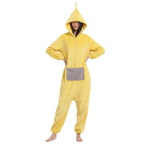 Ridoras Winter Plush Sleepwear Cartoon Costume Halloween Christmas Antenna Baby Mascot Costume Unisex Onesie for Women Men