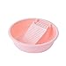 Washboard Basin with Soap Holder Space Saving Portable Scrubbing Board Wash Tub for Tie Underwear Towels Outdoor, Round Pink