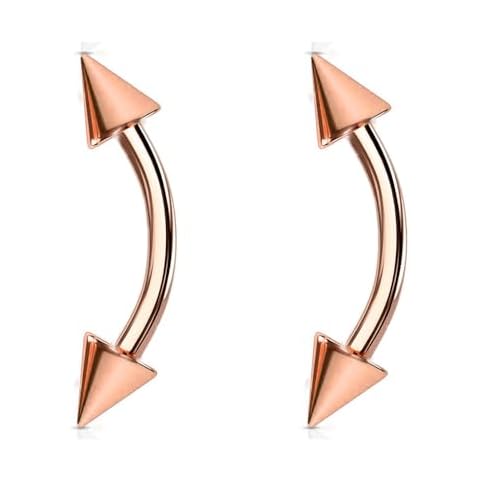 Jewel Barrel 2pc Curved Eyebrow Piercing Bars Cover