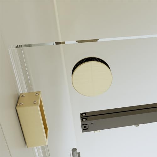 Image of Findepot 56-60 inch W x 76 inch H Frameless Double Sliding Soft-Close Glass Shower Doors with 3 /8 inch(10mm) SGCC Clear Tempered Glass, Brushed Gold