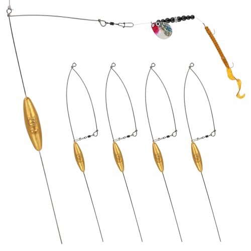 THKFISH 5 Pack Bottom Bouncer for Walleye Rigs 1OZ-3OZ Trolling Weights Fishing Weight Sinkers Trolling Drifting Fishing Live Bait Spinner Rigs Crankbaits Crawler Walleye Rig
