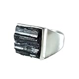 Black Tourmaline Ring, Solid 925 Sterling Silver Ring, Tourmaline Gemstone Ring, Boy's Ring, Men'e Wedding Ring, Handmade, Man's Gift Ring