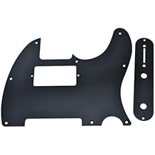 KAISH Metal Aluminum Anodized Tele Humbucker Pickguard with Metal Tele Control Plate and Screws for American/Mexican Telecaster Black