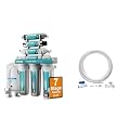 NU Aqua 7-Stage UV and Alkaline Under Sink Reverse Osmosis Water Filter System + Ice Maker & Refrigerator Connection Kit - RO Filtration - Faucet & Tank - 100GPD Undersink