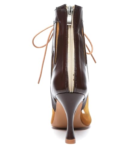Image of Dance Practice Shoes for Women Mesh Ballroom Sandals Heels Party Prom Ankle Booties with Zip
