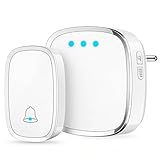 Nydunce Campanello Senza Fili da Esterno Impermeabile IP44-1 Trasmettitore + 1 Ricevitore,...