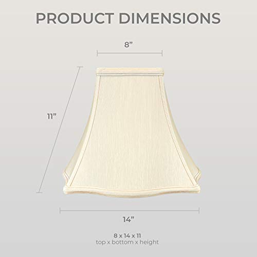 Image of Royal Designs Fancy Square Bell Lamp Shade - Beige - 6 x 14 x 11.5