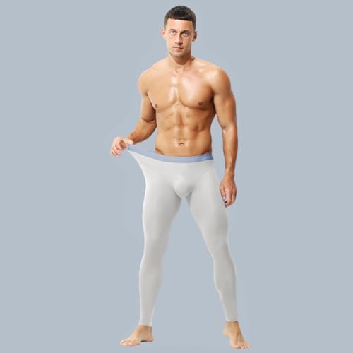 Ouruikia Men's Thermal Underwear Bottoms Silky Smooth Long Johns Thermals Pants Soft Base Layer Tights Leggings2