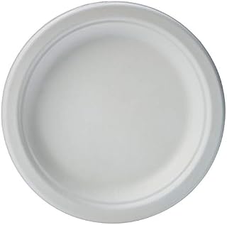 Amazon Basics Disposable Plates, Eco-Friendly Compostable and Biodegradable, 25 cm, Pack of 125