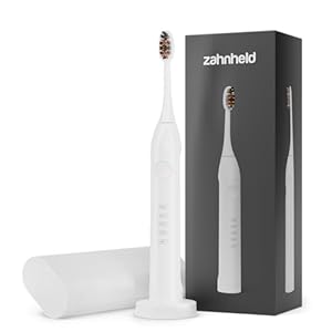Zahnheld® Elektrische Schallzahnbürste GERO G3 mit Reiseetui und Bürstenkopf | Für eine täglich effektive Zahnreinigung | Lange Akkulaufzeit | 5 Putzmodi | weiß