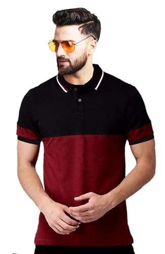 Image of LEOTUDE Men's Matty Regular Fit Plain Polo T-Shirt